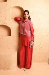 Sindoor Red Waistcoat Set
