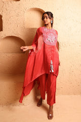 Sindoor Red Cape Suit Set