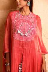 Sindoor Red Cape Suit Set