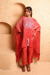 Sindoor Red Cape Suit Set