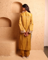 Ochre Straight Suit Set with Dupatta