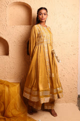 Ochre Sidekali Suit Set with Dupatta