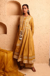 Ochre Sidekali Suit Set with Dupatta