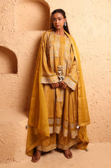Ochre Sidekali Suit Set with Dupatta