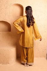 Ochre Kashmiri Kurta Set with Dupatta