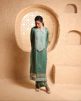 Jade Green Straight Suit Set with Dupatta