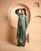 Jade Green Straight Suit Set with Dupatta
