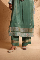 Jade Green Straight Suit Set with Dupatta