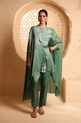 Jade Green Cape Suit Set