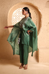 Jade Green Cape Suit Set