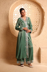 Jade Green Anrakha Set with Dupatta