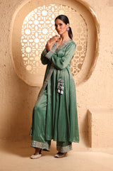 Jade Green Anrakha Set with Dupatta