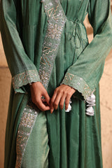 Jade Green Anrakha Set with Dupatta