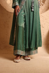 Jade Green Anrakha Set with Dupatta