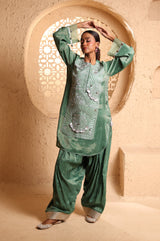 Jade Green Kashmiri Kurta Set with Dupatta
