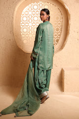 Jade Green Kashmiri Kurta Set with Dupatta