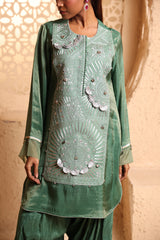 Jade Green Kashmiri Kurta Set with Dupatta