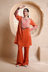 Bright Orange Back Kali Suit Set