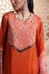 Bright Orange Back Kali Suit Set