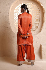 Bright Orange Kashmiri Kurta Set with Dupatta