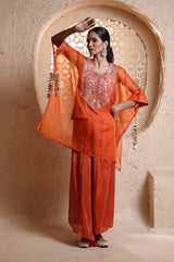 Bright Orange Kaftan Set