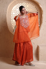 Bright Orange Kaftan Set