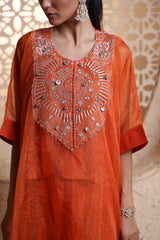 Bright Orange Kaftan Set