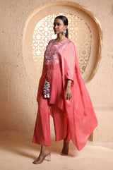 Coral Cape Suit Set