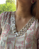 Peher Inayat Set- Blush Pink Kali Suit set with Balloon Salwar and Dupatta