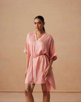 Sanjh Veya Dress - Blush Pink Kaftan Dress