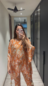 Peher Kesariya Set- Orange Coord Set
