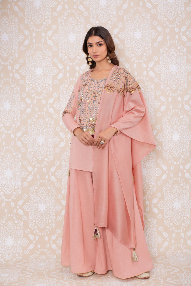 Inayat Short Shirt Sharara Set- RTS