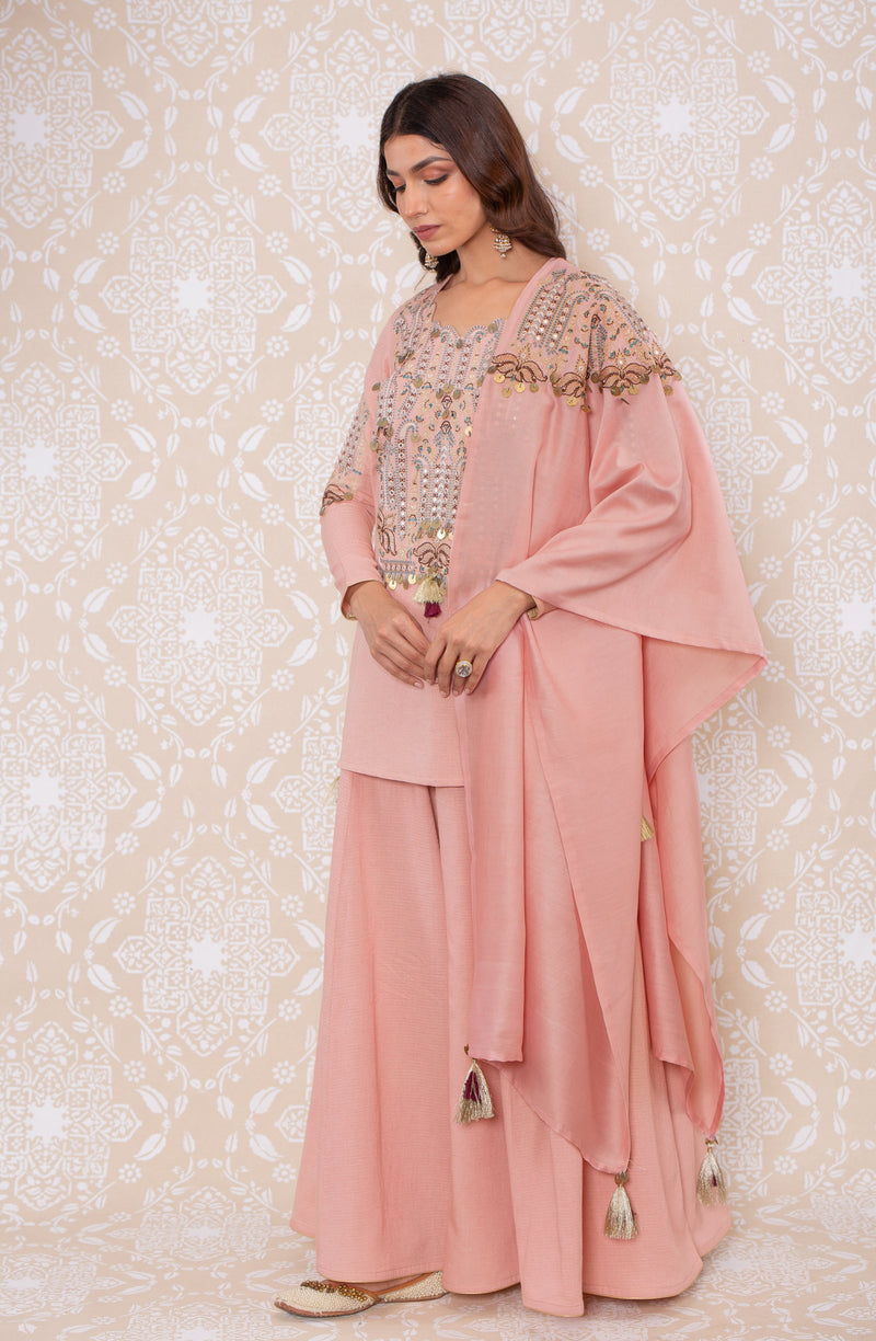 Inayat Short Shirt Sharara Set- RTS