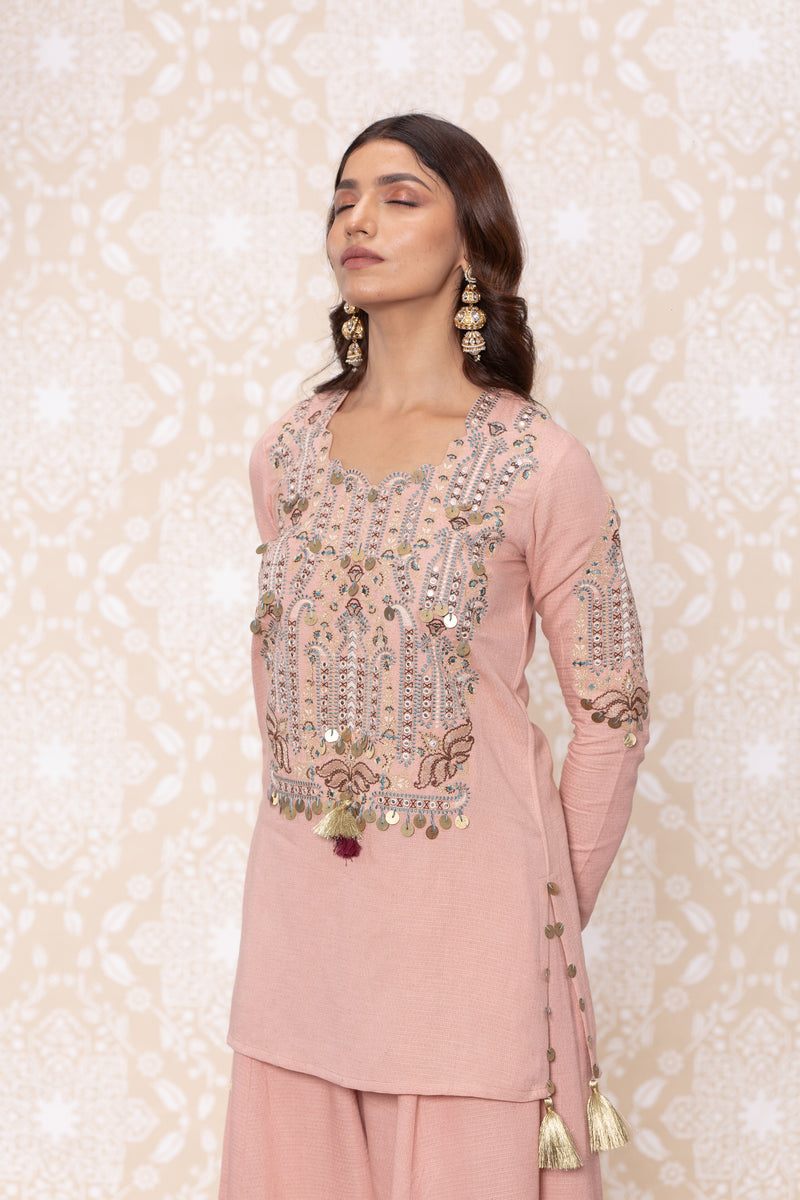 Inayat Short Shirt Sharara Set