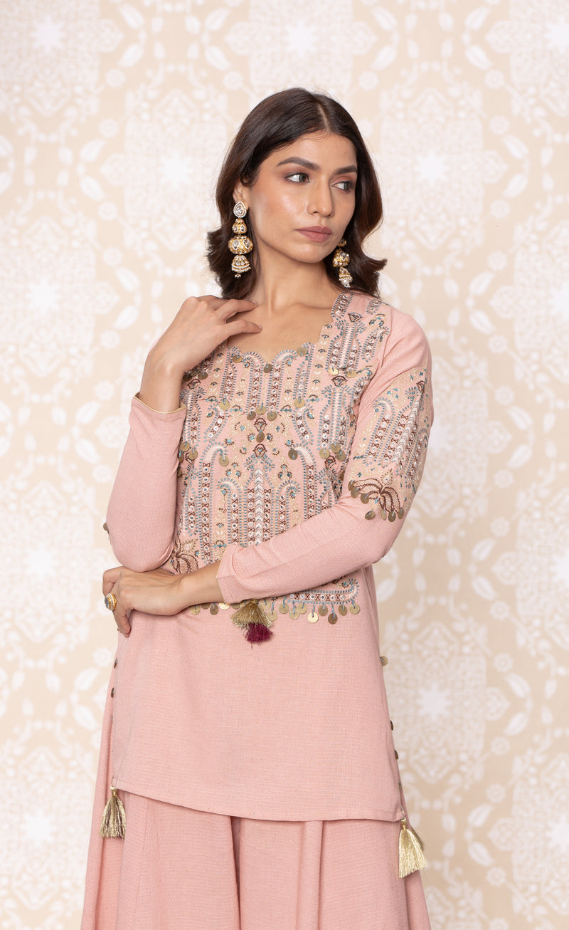 Inayat Short Shirt Sharara Set