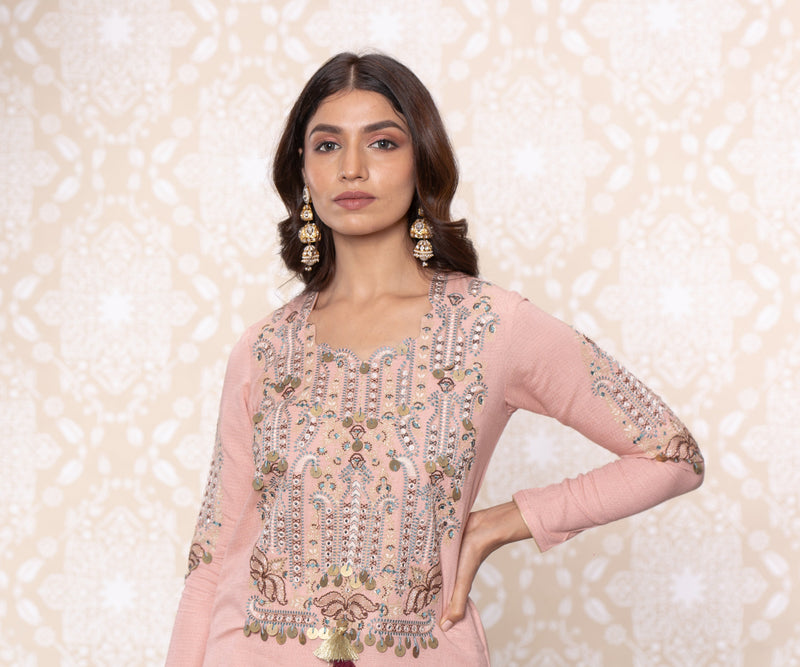 Inayat Short Shirt Sharara Set- RTS