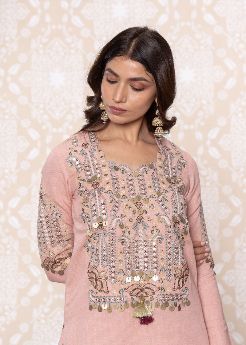 Inayat Short Shirt Sharara Set- RTS