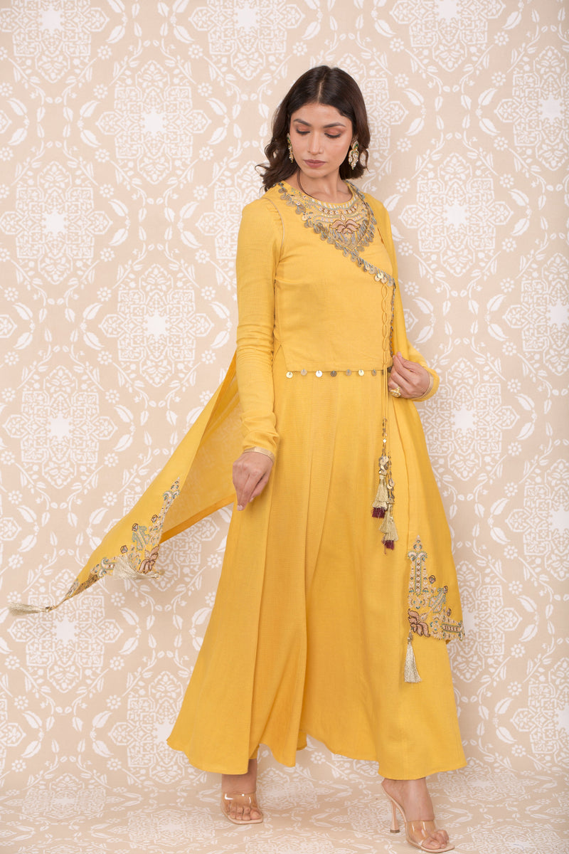 Inayat Waist Coat Anarkali Set- RTS