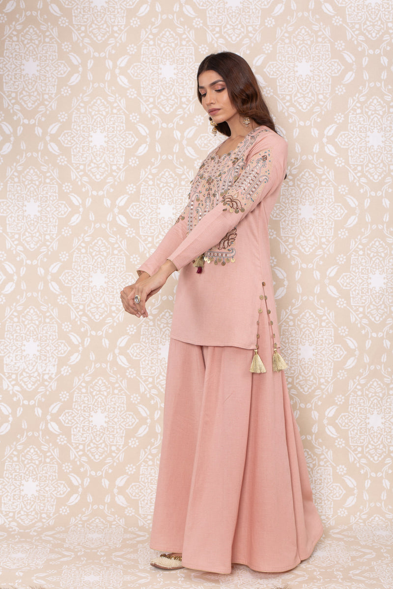 Inayat Short Shirt Sharara Set- RTS