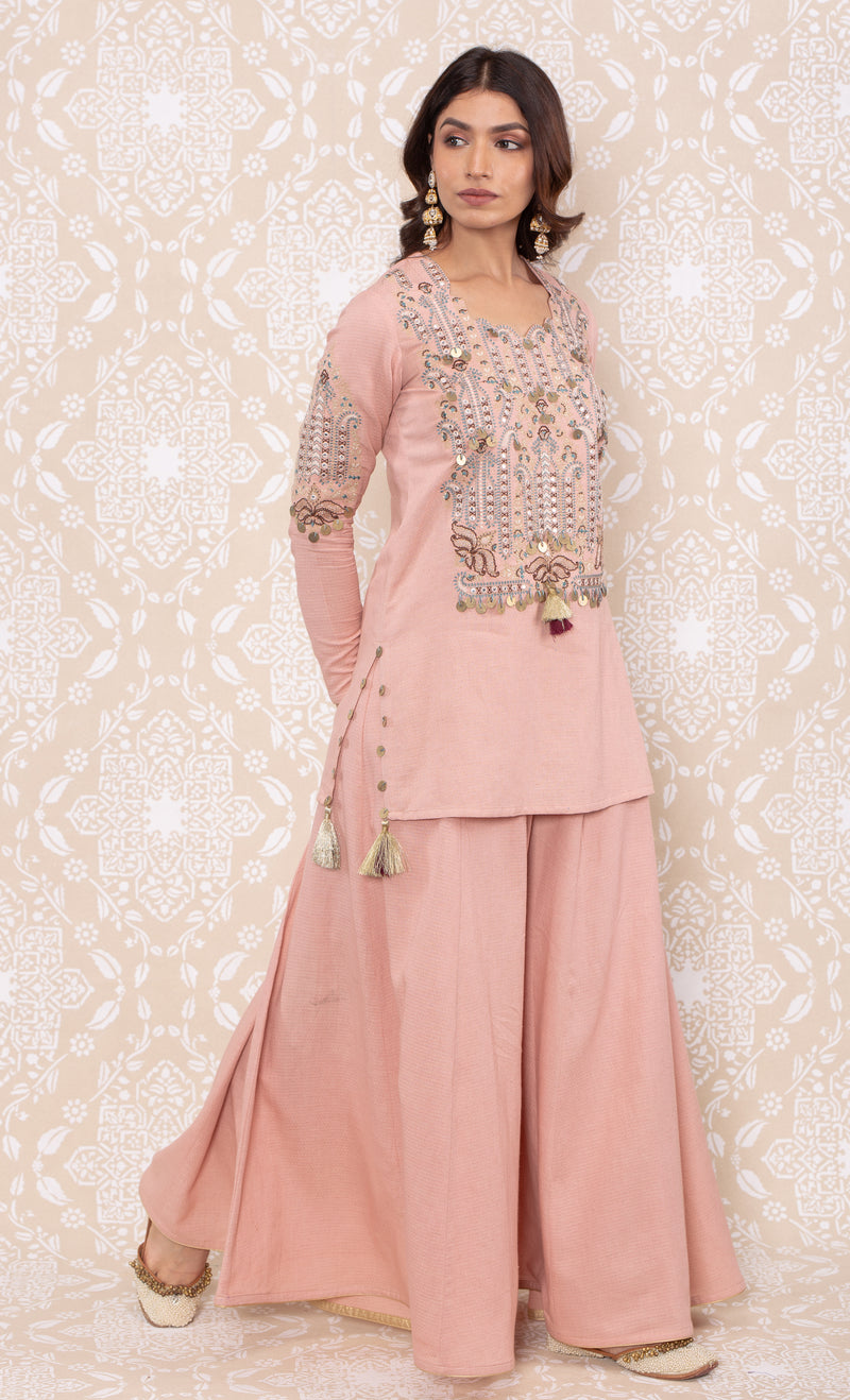 Inayat Short Shirt Sharara Set