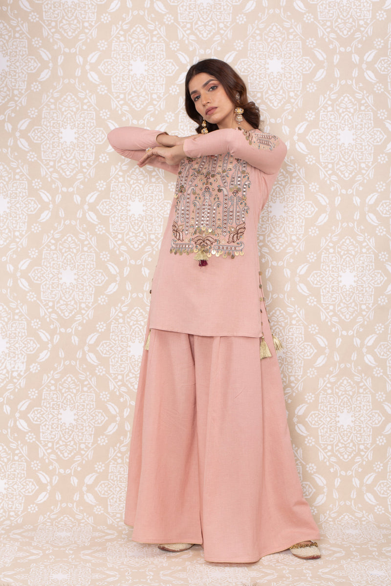 Inayat Short Shirt Sharara Set- RTS